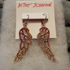 Betsey Johnson Angel Wing Earrings